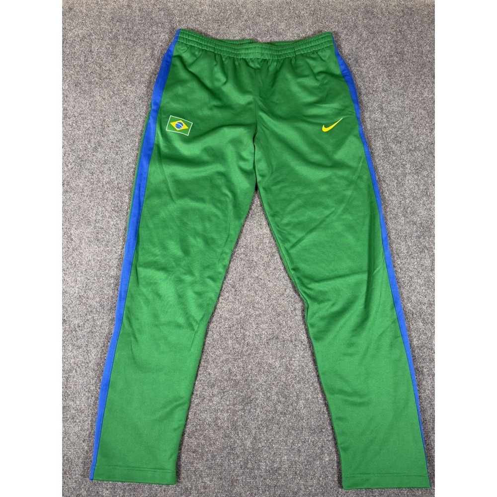 Nike Brazil CBF Dri Fit Squad Soccer Training Track Pants Mens XL Green